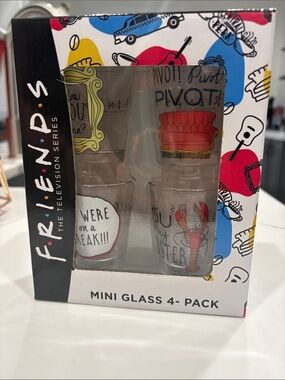 FRIENDS Mini Glass 4-Pack with Multicolor Character Prints